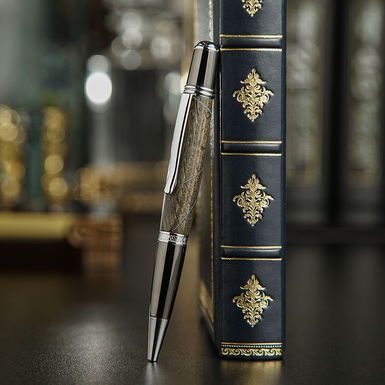 Кулькова ручка "Web" ручної роботи з мореного дуба від Kaminskiy Studio фото