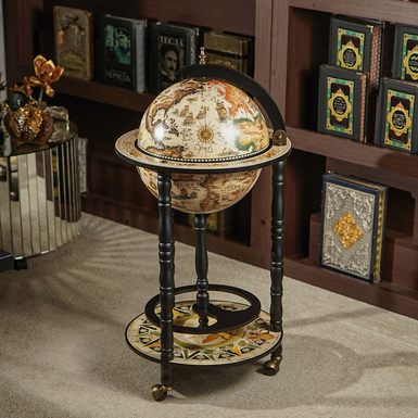 Підлоговий глобус-бар із дерева фото 1