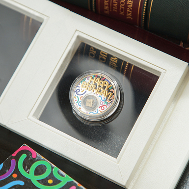 wow video Silver coin "Happy Birthday", 500 francs