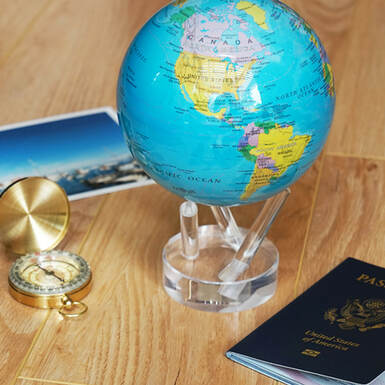 Globe in tourist interior photo