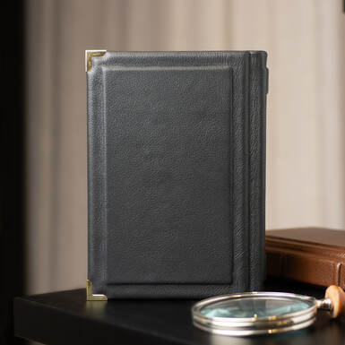 Back side of leather book photo