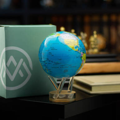 Globe with gift box photo