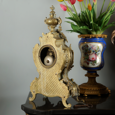 Back side of bronze clock photo