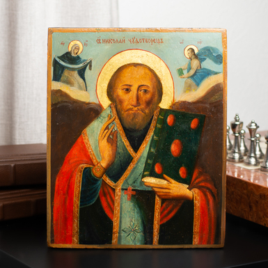Купить старинную икону Святого Николая