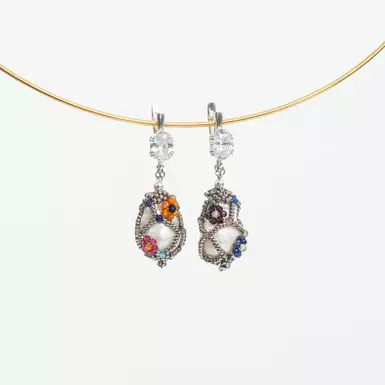 Earrings "VANESSA GRAY" with baroque pearl by SAMOKISH photo