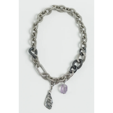 Necklace "SAMANTHA SILVER" with citrine and pendant by SAMOKISH photo