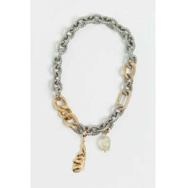 Necklace "SAMANTHA GOLD" with quartz and pendant by SAMOKISH photo