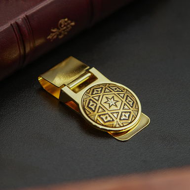 Зажим из дамасской стали фото