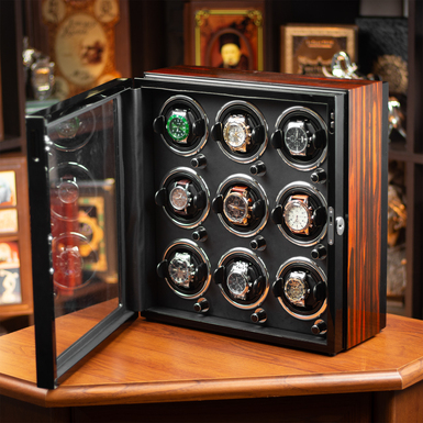 Ексклюзивна скринька для підзаводу годинників з дерев'яним оздобленням