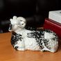 Antique porcelain oil lamp "Black and white lamb", 19th century photo