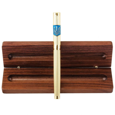 Металева ручка з шаром золота фото