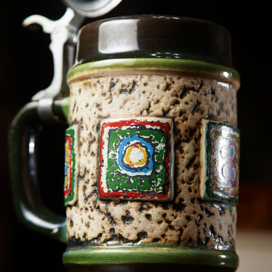 glass with painting photo