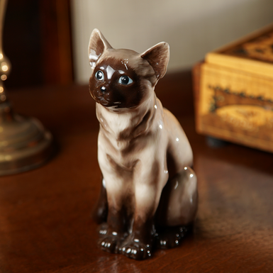 фарфоровая статуэтка сиамская кошка фото