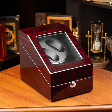 Дерев'яний кейс для підзаводу двох годинників фото