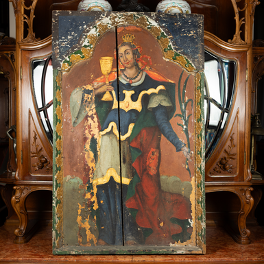 антикварная икона Святая Варвара фото