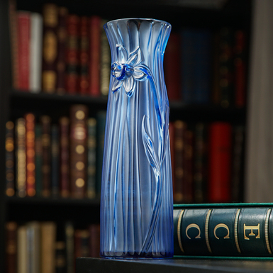 кришталева блакитна ваза фото 1