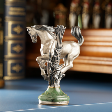 Печать  из серебра, нефрита и бриллианта фото 1