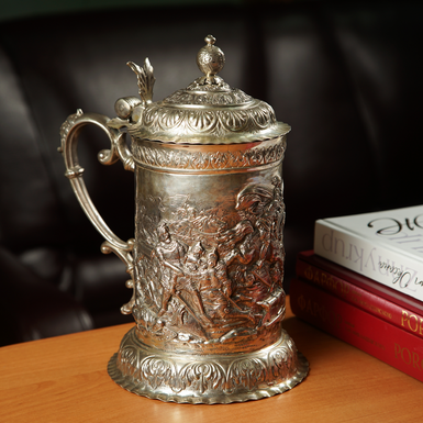 Silver cup "Battle scene", Europe, early 20th century photo