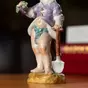 wow video Original porcelain figurine from the beginning of the 20th century "Angel with grapes and a shovel"