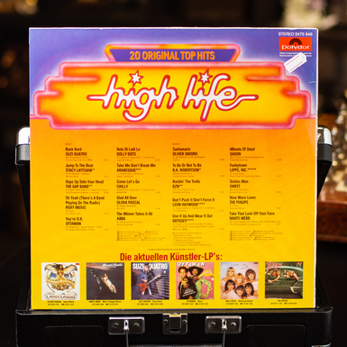 List of songs on the cover of the record photo