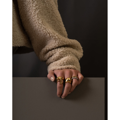 Масивне кільце - позолочене фото 2