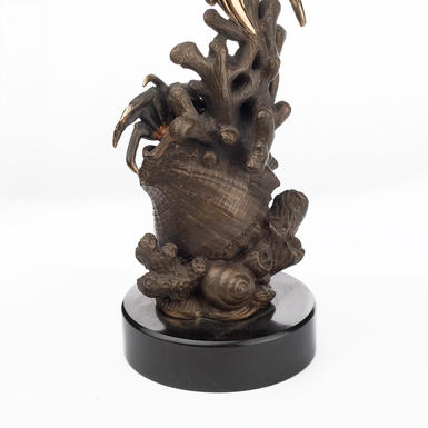 бронзовая статуэтка на мраморной подставке фото 1