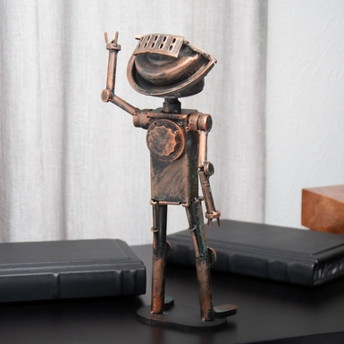 wow video Металева статуетка "Cool robot" (36 см) від Hisoshi art Studio