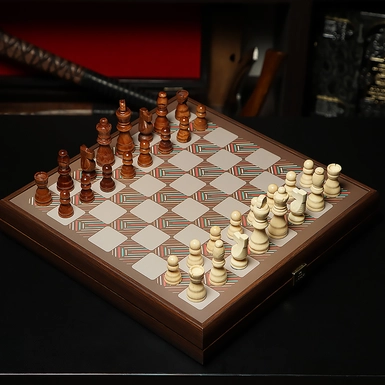 e4_wow video Набір настільних ігор 4 в 1 (шахи, нарди, Лудо, змії і сходи) в вінтажному стилі