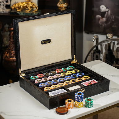 Набор для игры в покер в кожанном чемоданчике фото 1