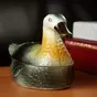 wow video Antique porcelain oil lamp "Cute Duckling", 19th century