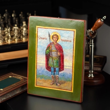 wow video Древняя икона Святого Юрия конца 19 века, Полтавщина