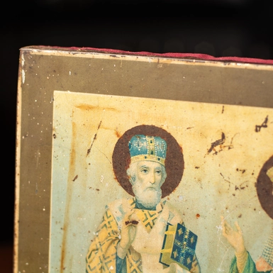 wow video Икона Святого Николая и Святой Александры 1896 года