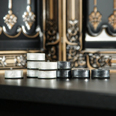 wow video Дерев'яні нарди "Золоті квіти" ручної роботи