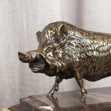 wow відео Бронзова статуетка ручної роботи "Дикий Кабан"