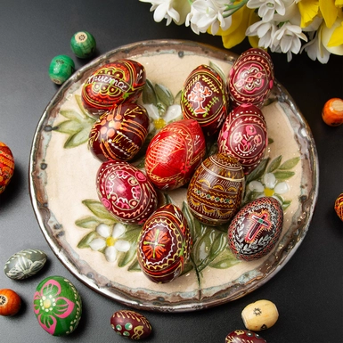 wow відео Керамічна тарілка ручної роботи до Великодня "Easter flower"