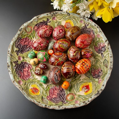 wow видео Керамическая тарелка ручной работы к Пасхе "Grace"