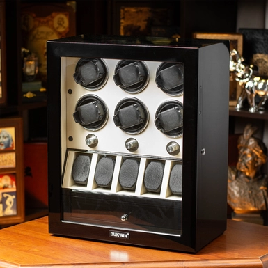 4b_wow video Скринька для підзаводу 6-ти та зберігання 5-ти годинників "Zarion" від DUKWIN 