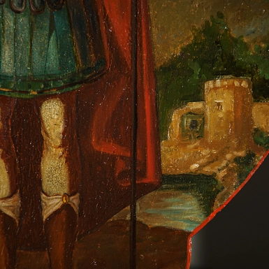 wow video Старовинна храмова ікона Святого Юрія Побідоносця середини 19 століття