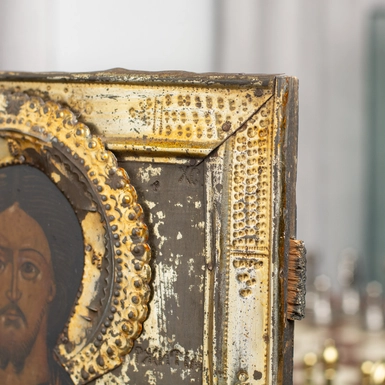 wow video Ancient Icon of Jesus Christ from the last quarter of the 19th century