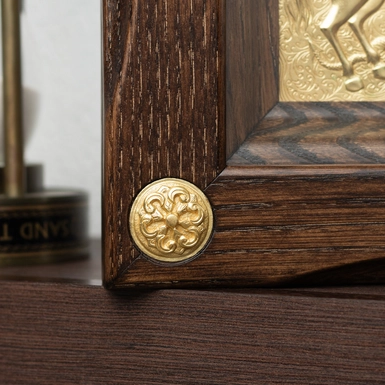 wow video Икона "Георгий Победоносец" с позолотой в рамке