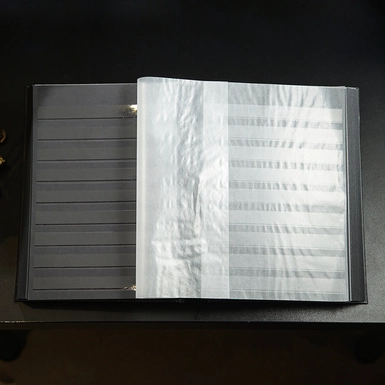 cd_wow video Альбом для марок "Nigrum notat" (клясер) с золотым тиснением, черный