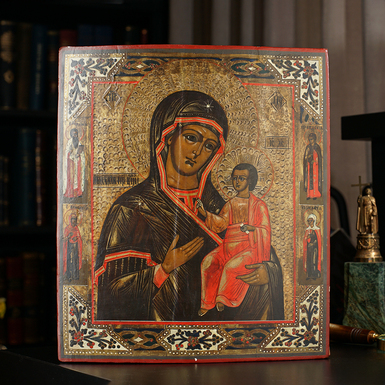 дерев'яна ікона Пресвята Богородиця з Немовлям Христом фото