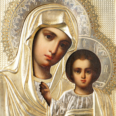 ікона у срібному окладі фото