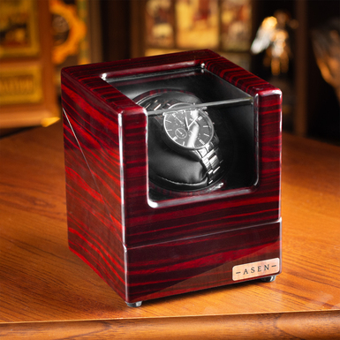 Елітна дерев’яна коробка для підзаводу годинника фото