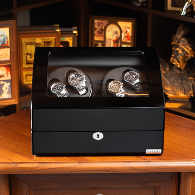 Шкатулка с автоподзаводом и прозрачной крышкой фото