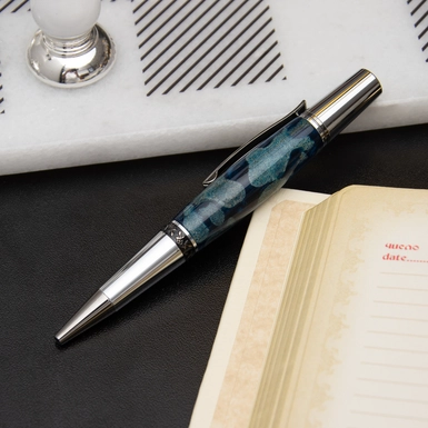 wow video "Ocean" ballpoint pen handmade from jewelry resin by Kaminskiy Studio