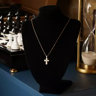 wow video Gold cross with diamond "Bell" from Lobortas