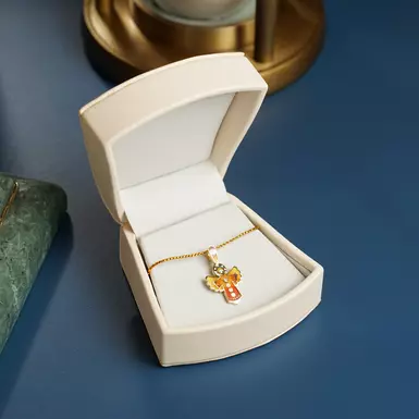 wow video Gold pendant with diamond "Angel" from Lobortas