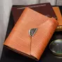 wow video Leather notebook in a checkered pattern "Harvest Gold"
