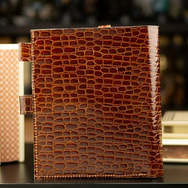 wow video Коричневый кожаный блокнот "Brownie"